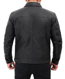 Men's Trucker Style Motorycle Concealed Carry Biker Leather Jacket