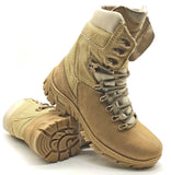 Men Lace Up Motorcycle Style Tactical, Hiking, Combat, Army Adventure Style, Hunting Boots Leather And Canvas Desert Boots