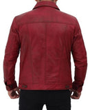 Hunt Club Men's Red Leather Motorcycle Concealed Carry Jacket