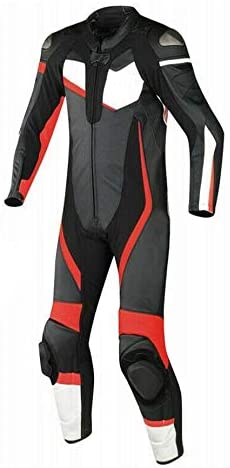 Motorcycle New Red/Black One piece Track Racing Suit CE Approved Protection