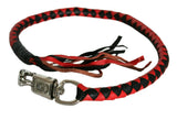 Motorcycle Leather Biker Style Whip Get Back whip 36" BLACK / RED