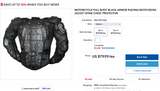 MOTORCYCLE FULL BODY BLACK ARMOR RACING MOTOCROSS JACKET SPINE CHEST PROTECTOR