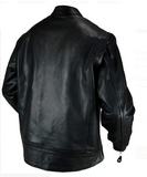 Men Motorcycle Removable Sleeves Vest Concealed Carry Biker Leather Jacket